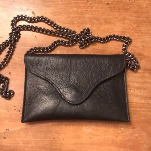 Jj winters black leather bag